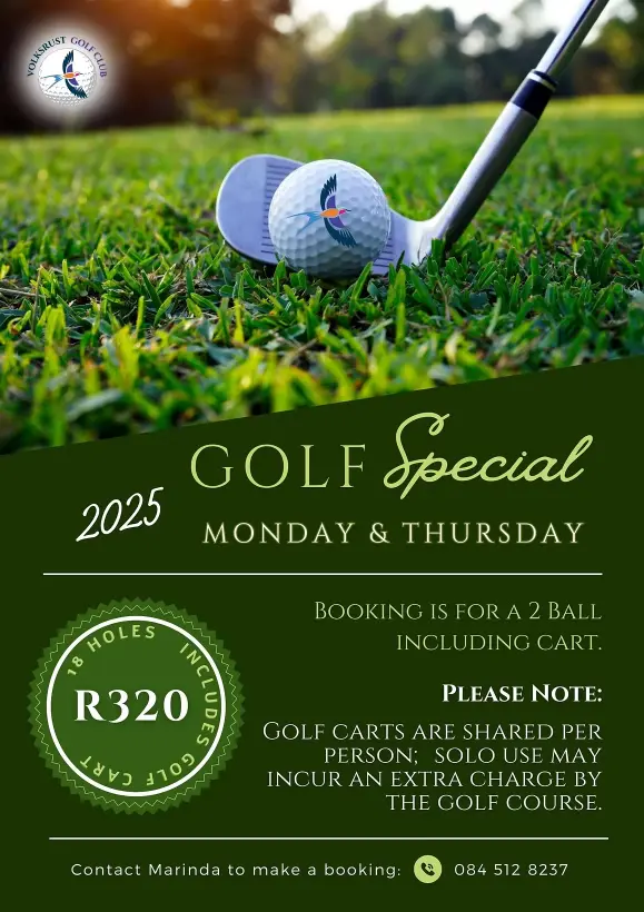 Volksrust Golf Club Weekly Specials